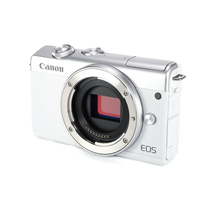 【中古品】Canon EOSM200WH-WZK EOS M200 ダブルズームキット ホワイト