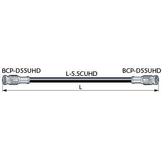 CANARE D5.5UHDC20E 20M BLK 圧着式BNCケーブル（12G-SDI対応） BNC（オス）- BNC（オス） 20m 黒