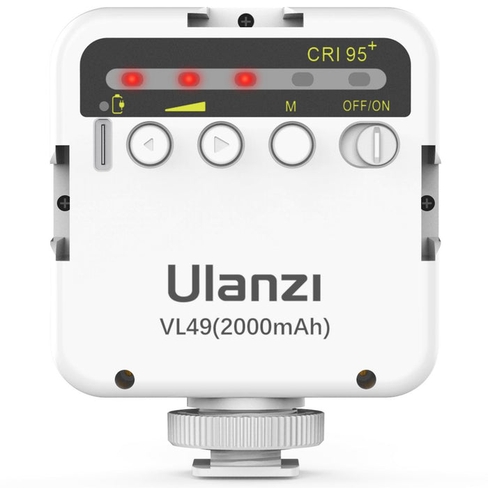 【大創業祭2024】Ulanzi 2215 VL49 2000mA/hバッテリー充電式ミニLEDライト ホワイト