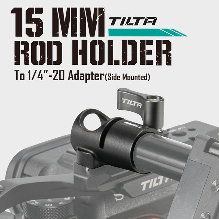 Tilta TA-15RH-1420S-B 15mmロッドホルダー 1/4インチ-20アダプター(サイドマウント) ブラック