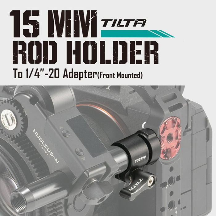 Tilta TA-15RH-1420F-B 15mmロッドホルダー 1/4インチ-20アダプター(フロントマウント) ブラック