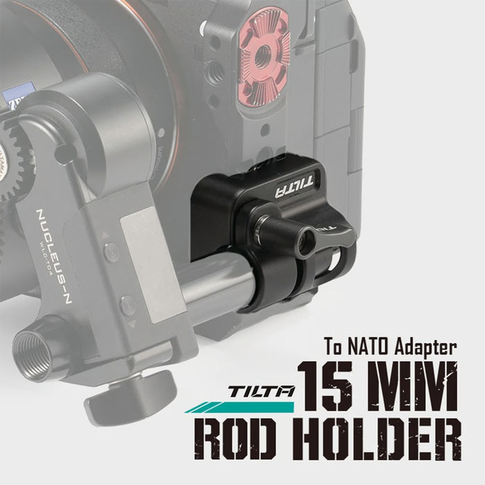 Tilta TA-15RH-NTA-B 15mm Rod Holder to NATO Adapter - Black