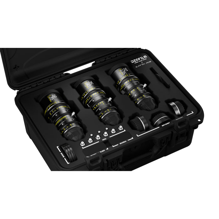 DZOFilm DZO-FFCattaA3-BUNDLE Catta Ace Zoom シネマズームレンズ バンドル PL/EFマウント18-35mm&35-80mm&70-135mm T2.9 ブラック 保護ケース付き