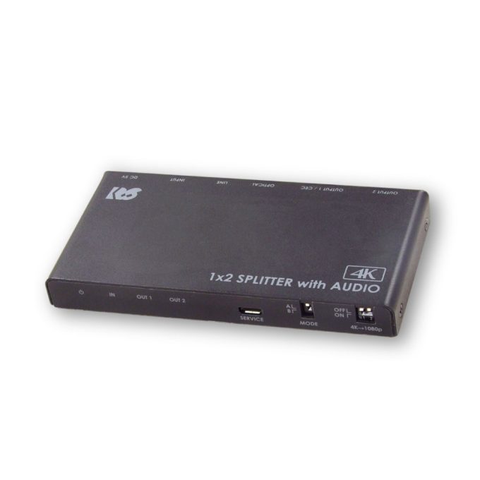 ラトックシステム RS-HDSP2PA-4K 4K60Hz/ダウンスケール対応 外部音声出力付 HDMI分配器(1入力2出力)