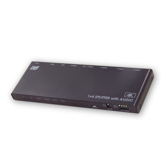 ラトックシステム RS-HDSP4PA-4K 4K60Hz/ダウンスケール対応 外部音声出力付 HDMI分配器(1入力4出力)