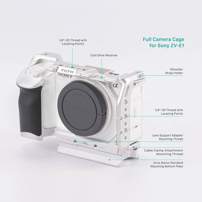 Tilta TA-T35-FCC-S Full Camera Cage for Sony ZV-E1 - Silver