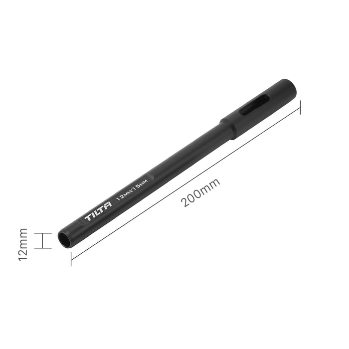 Tilta TA-12RA-20-B Tilta 15mm to 12mm DJI Rod Adapter (20cm) - Black