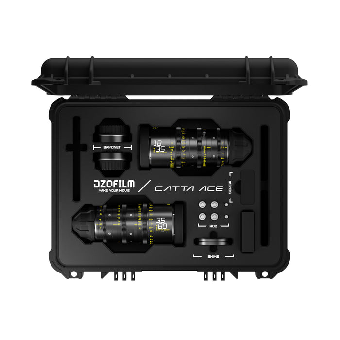 DZOFILM DZO-FFCattaA1-BUNDLE Catta Ace Zoom シネマズームレンズ バンドル PL/EFマウント18-35mm&35-80mm T2.9 ブラック 保護ケース付き