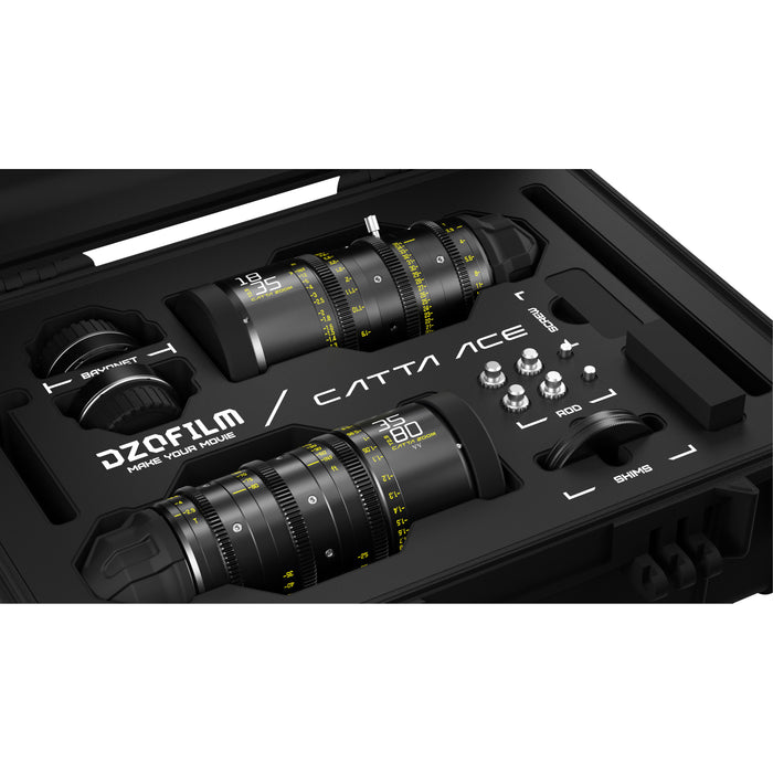 DZOFILM DZO-FFCattaA1-BUNDLE Catta Ace Zoom シネマズームレンズ バンドル PL/EFマウント18-35mm&35-80mm T2.9 ブラック 保護ケース付き