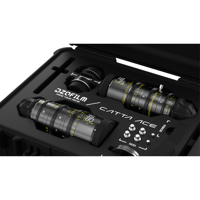 DZOFilm DZO-FFCattaA1-BUNDLE Catta Ace Zoom シネマズームレンズ バンドル PL/EFマウント18-35mm&35-80mm T2.9 ブラック 保護ケース付き