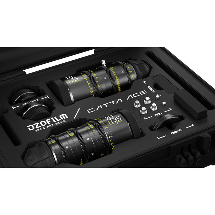 DZOFilm DZO-FFCattaA2-BUNDLE Catta Ace Zoom シネマズームレンズ バンドル PL/EFマウント18-35mm&75-135mm T2.9 ブラック 保護ケース付き