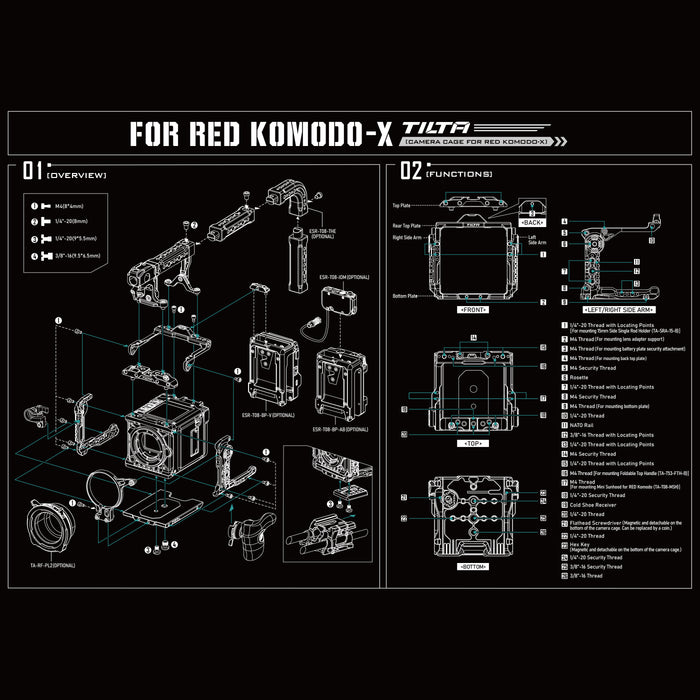 Tilta TA-T53-FCC-B Full Camera Cage for RED KOMODO-X - Black