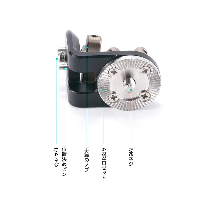 Tilta TA-RRA-1420 Tilta Right Angle Rosette Adapter to 1/4inch-20 with Locating Pins - Black