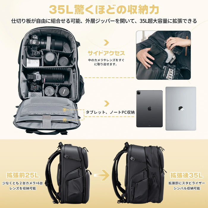 Ulanzi B012GBB1 BP10 ハードシェルカメラバックパック 35L