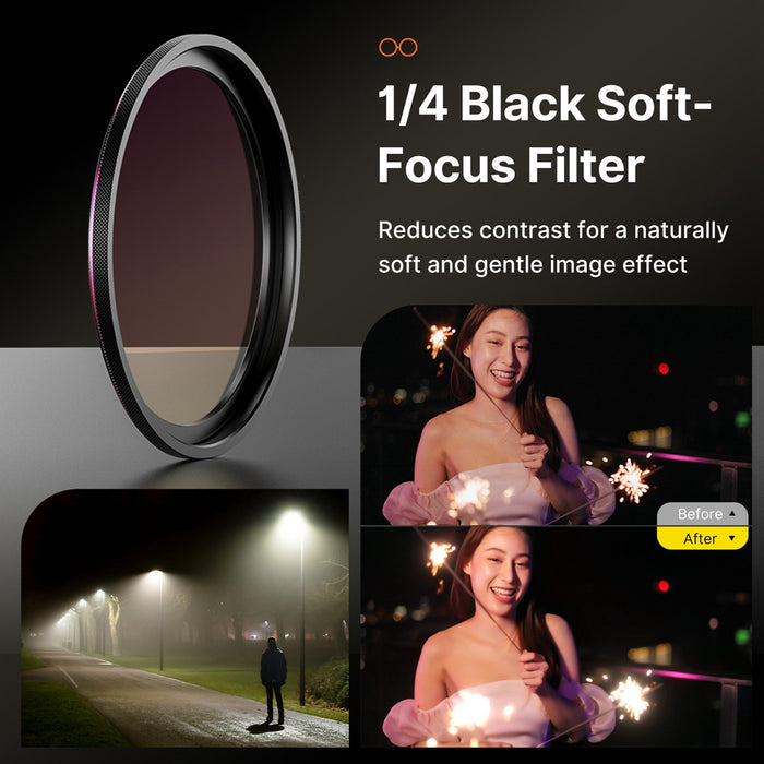 Ulanzi M020GBD1 HP013 52mm MagFilter マグネティックカラーフィルター(1/4 Black Soft-Focus)