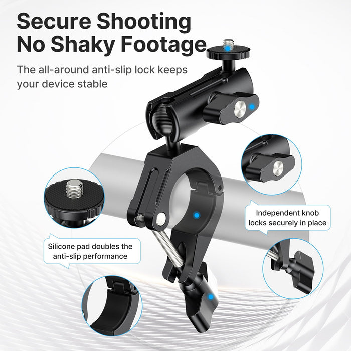 Ulanzi C018GBB1 ハンドルバークランプマウント(GoPro/Insta360/Osmo Pocket 3/Osmo Pocket 4/アクションカメラ対応)