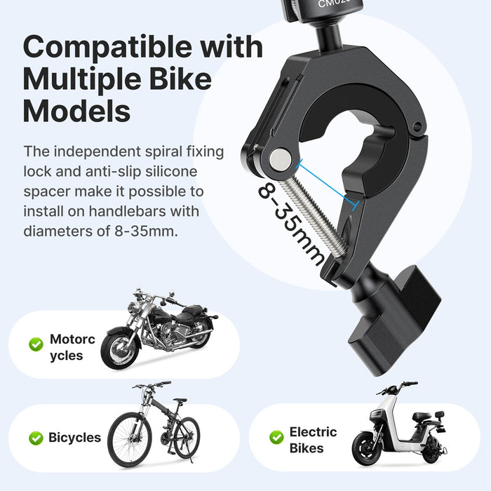 Ulanzi C018GBB1 ハンドルバークランプマウント(GoPro/Insta360/Osmo Pocket 3/Osmo Pocket 4/アクションカメラ対応)