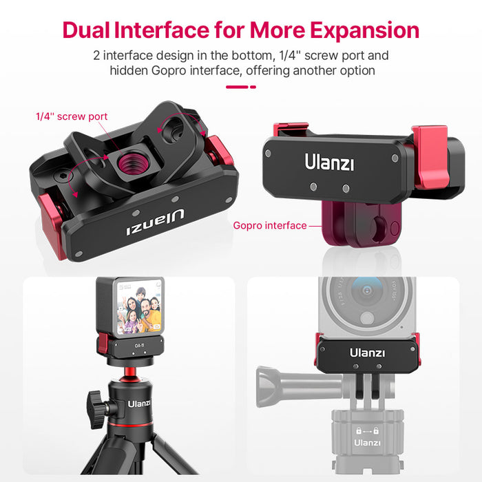 Ulanzi 2843A OA-11 デュアルインターフェースホルダー(DJI Action 3/4用)