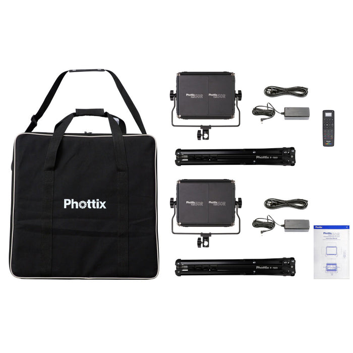 Phottix Kali 50R RGB LED Light Twin Kit Set 色温度調整可能 パネル型RGBLEDライト ツインキット(ライト×2/スタンド×2/ソフトケース)