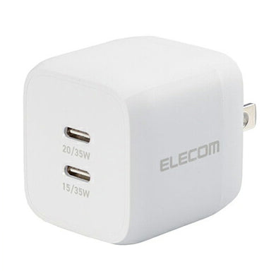 ELECOM MPA-ACCP4135WH USB Power Delivery 35W キューブAC充電器(C×2)