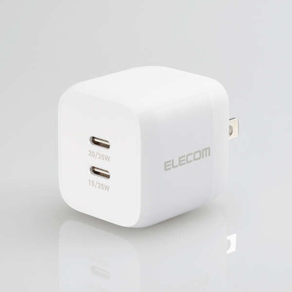 ELECOM MPA-ACCP4135WH USB Power Delivery 35W キューブAC充電器(C×2)