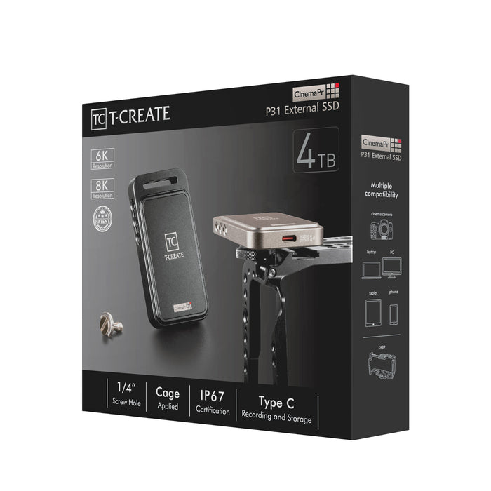 TeamGroup TPSEFY004T0C302 T-CREATE CinemaPr P31 4TB External SSD Black
