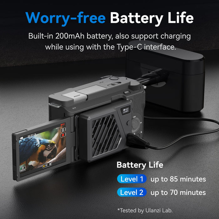 【箱潰れ品】Ulanzi C072GBB3 カメラ冷却ファン(Sony/Canon/FUJIFILM/Nikon用/黒)