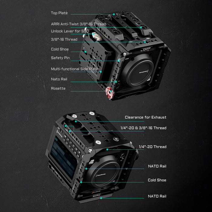Tilta ES-T21-B-V Camera Cage for Blackmagic PYXIS 6K Pro Kit - V Mount