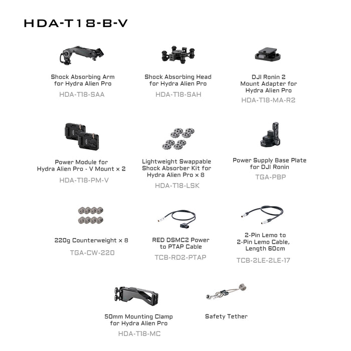 Tilta HDA-T18-B-V Hydra Alien Pro Speed Rail Mounting Kit - V Mount