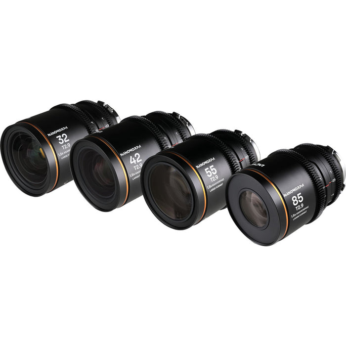 LAOWA LAO0710 Nanomorph LF Prime 4レンズセット(32mm/42mm/55mm/85mm/フレアカラー：アンバー/PLマウント/EFマウント)