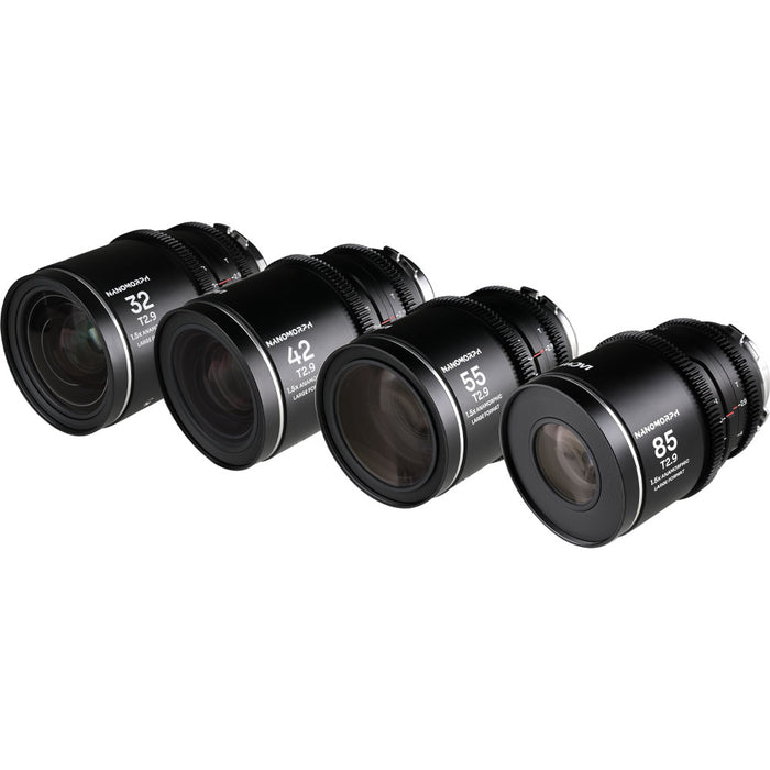 LAOWA LAO0711 Nanomorph LF Prime 4レンズセット(32mm/42mm/55mm/85mm/フレアカラー：シルバー/PLマウント/EFマウント)