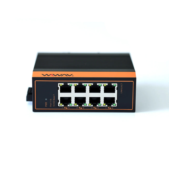 WIWAV W1008-8FE-I 10/100Mbps 8ポート産業用イーサネットスイッチ