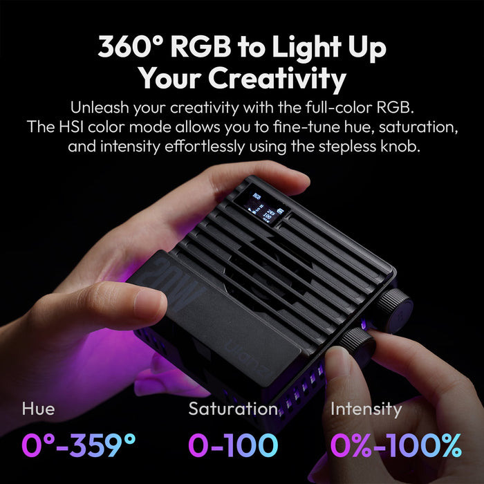 【箱潰れ品】Ulanzi L090 LE20 20W RGBポケットライト ブラック
