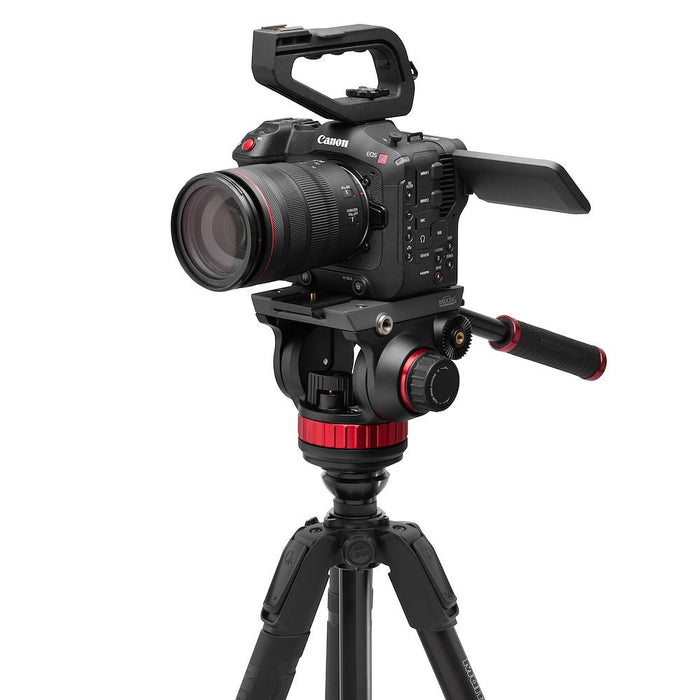 Manfrotto MVK502055XPRO3V MVH502AHビデオ雲台+055アルミビデオ三脚３段