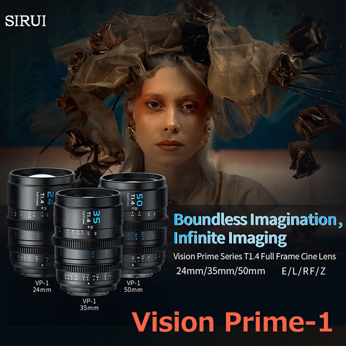 SIRUI VP-1-24B マウント交換式シネマレンズ Vision Prime T1.4 Full Frame 24mm ブラック Eマウント(L/RF/Z交換マウントアダプター付)