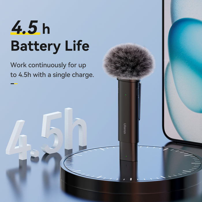 Ulanzi 3319A WM-10 ワイヤレスクリップオンマイクロホン スマートフォン/タブレット用