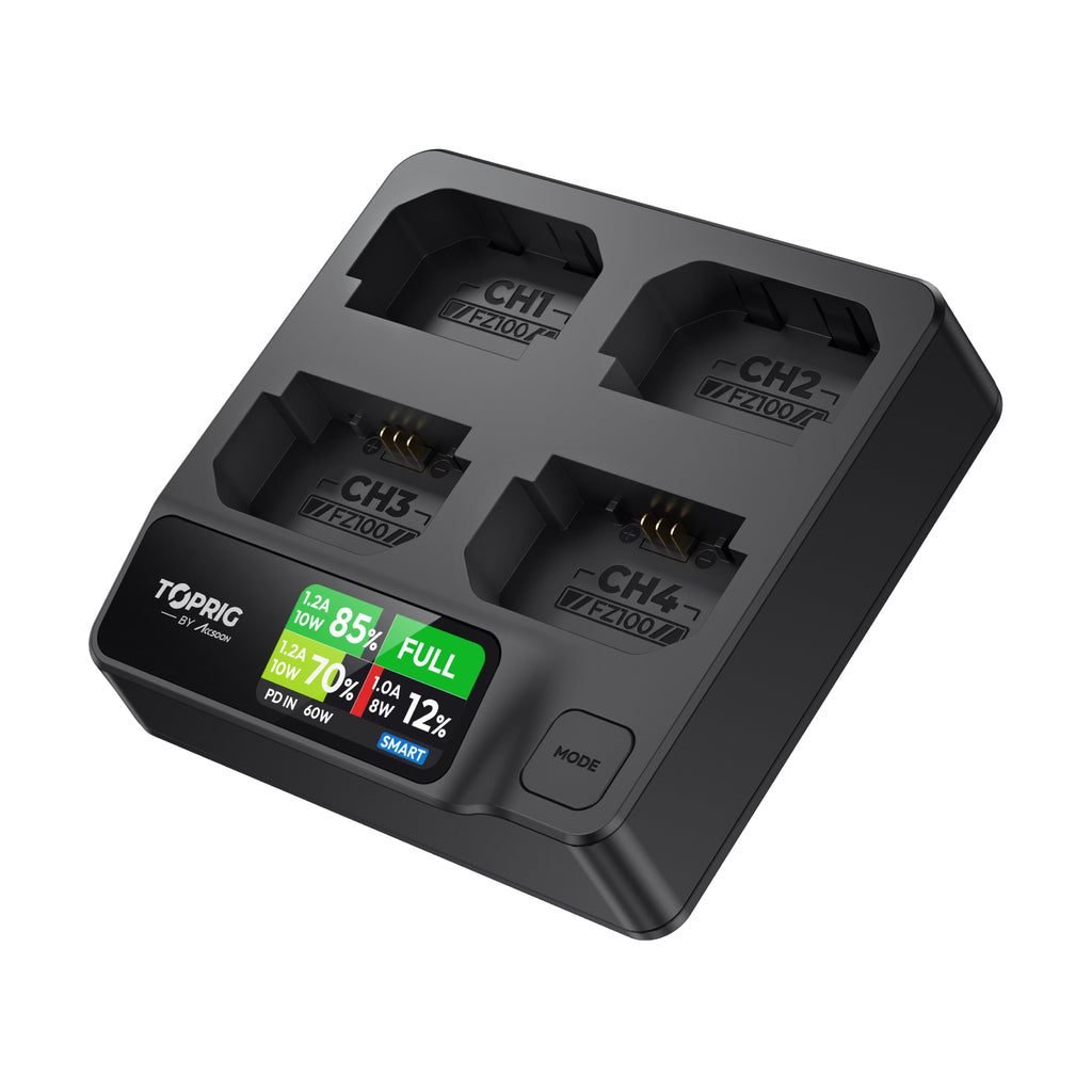 Accsoon BC02 TOPRIG 100W NP-FZ100 4連急速充電器 - 業務用撮影
