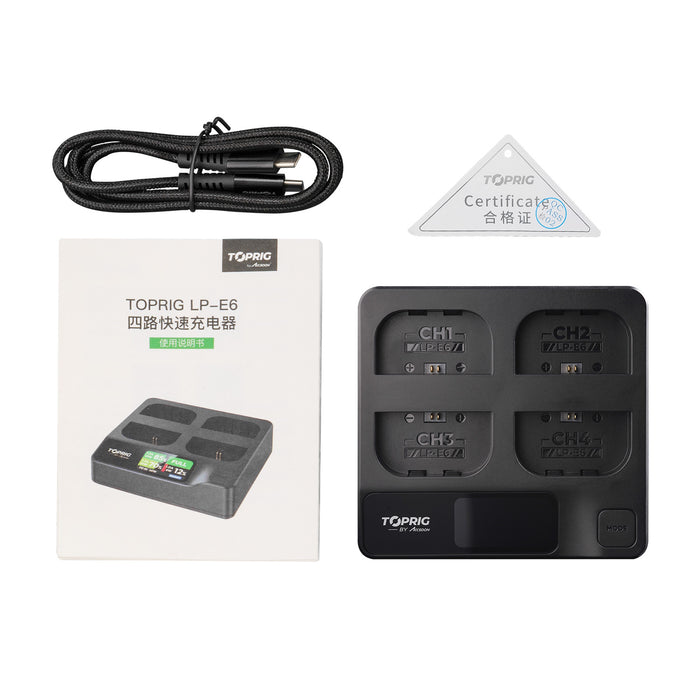Accsoon BC03 TOPRIG 100W LP-E6 4連急速充電器