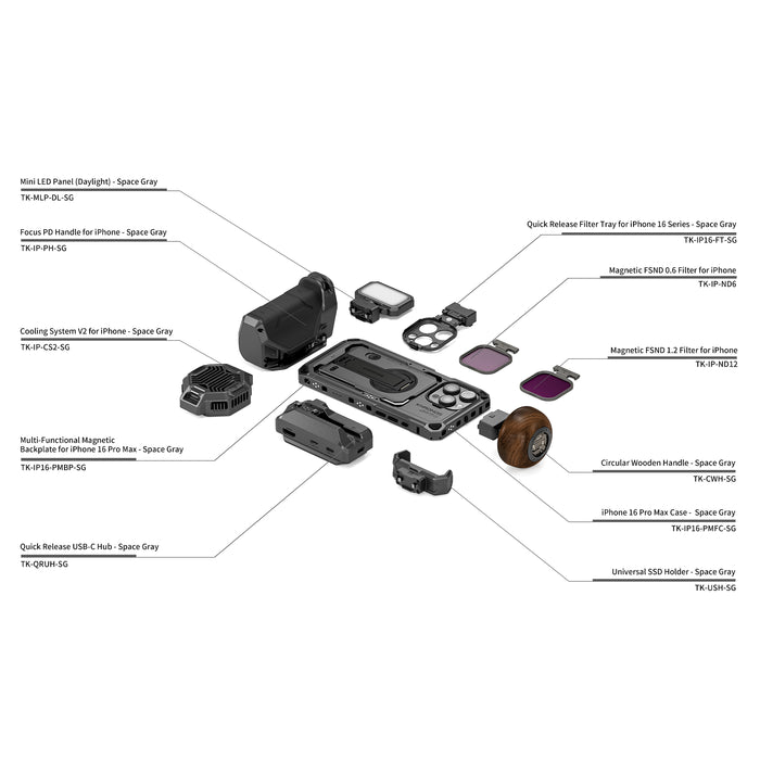 Tilta TK-IP16-PMB-SG Khronos iPhone 16 Pro Max Ultimate Kit - Space Gray