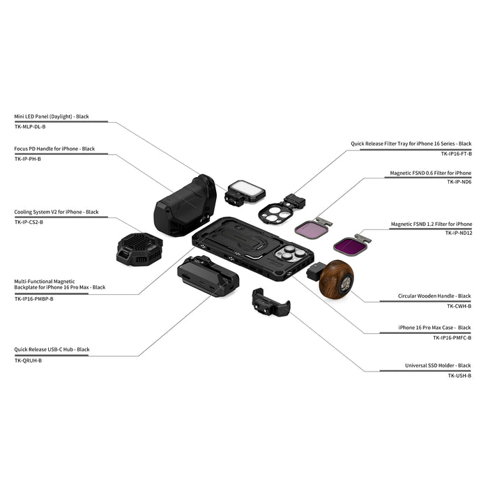 Tilta TK-IP16-PMB-B Khronos iPhone 16 Pro Max Ultimate Kit - Black