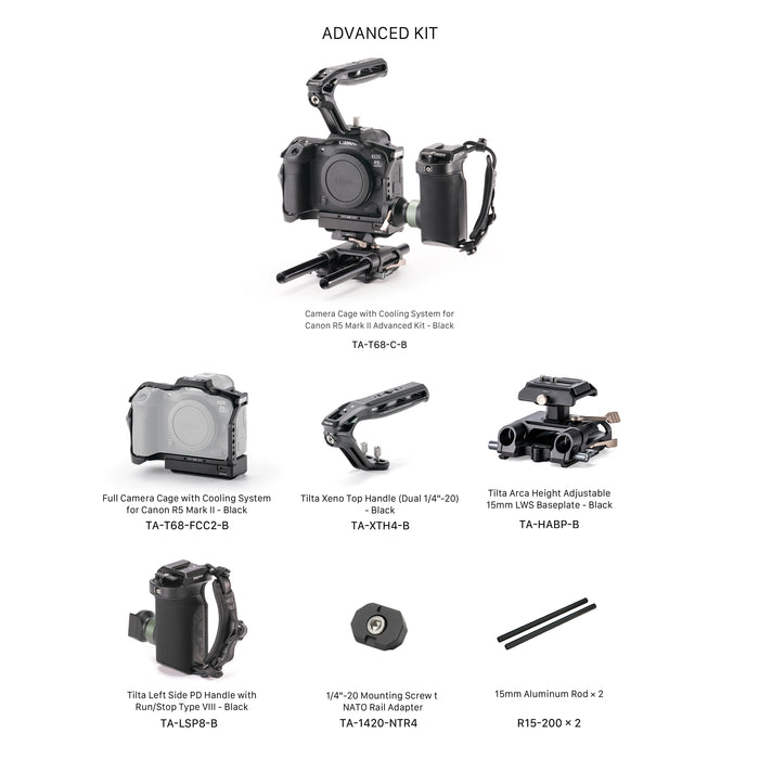 Tilta TA-T68-C-B Camera Cage with Cooling System for Canon R5 Mark II Advanced Kit - Black