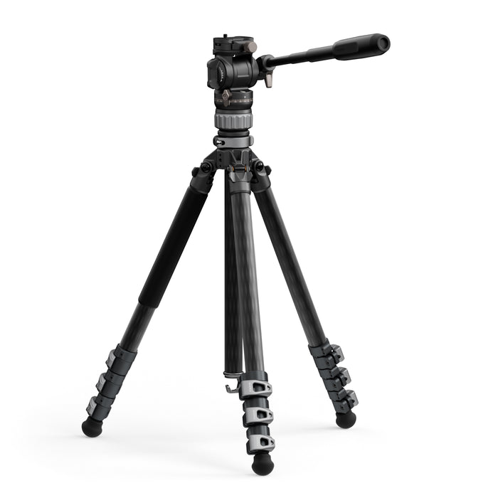 Tilta TT-VT05-FB-SG Tilta Travel Video Fluid Head with 3-Stage Carbon Fiber Tripod  Legs (5KG) - Space Gray