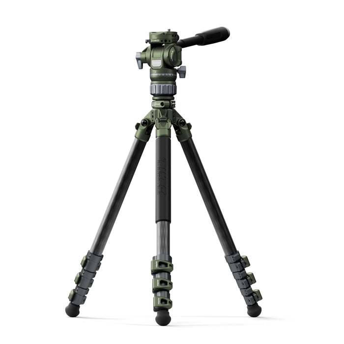 Tilta TT-VT05-FB-FG Tilta Travel Video Fluid Head with 3-Stage Carbon Fiber Tripod Legs (5KG) - Forest Green