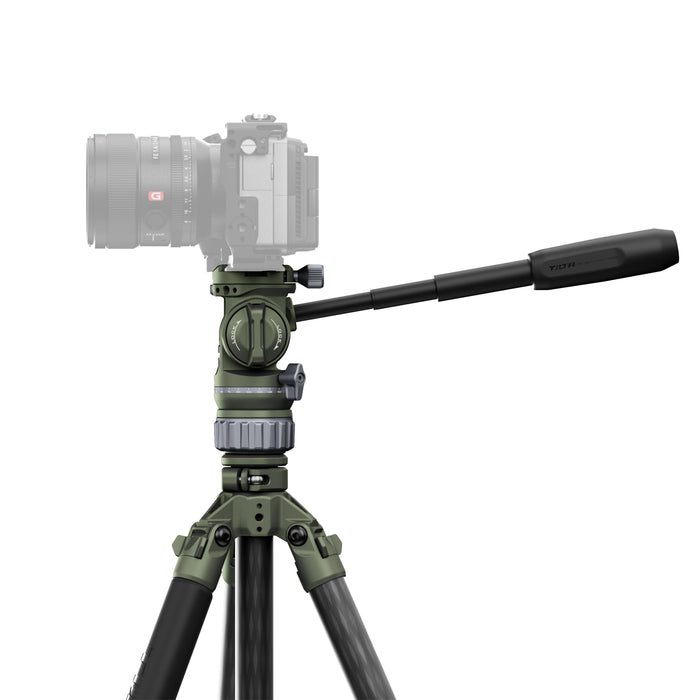 Tilta TT-VT05-FB-FG Tilta Travel Video Fluid Head with 3-Stage Carbon Fiber Tripod Legs (5KG) - Forest Green