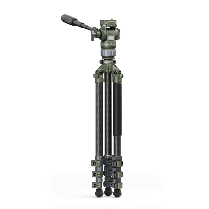 Tilta TT-VT05-FB-FG Tilta Travel Video Fluid Head with 3-Stage Carbon Fiber Tripod Legs (5KG) - Forest Green