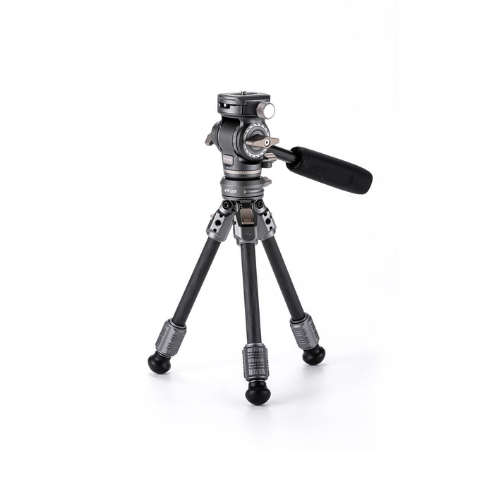Tilta TT-VT03-FB-SG Tilta Tabletop Video Fluid Head with 1-Stage Carbon Fiber Tripod Legs (3KG) - Space Gray