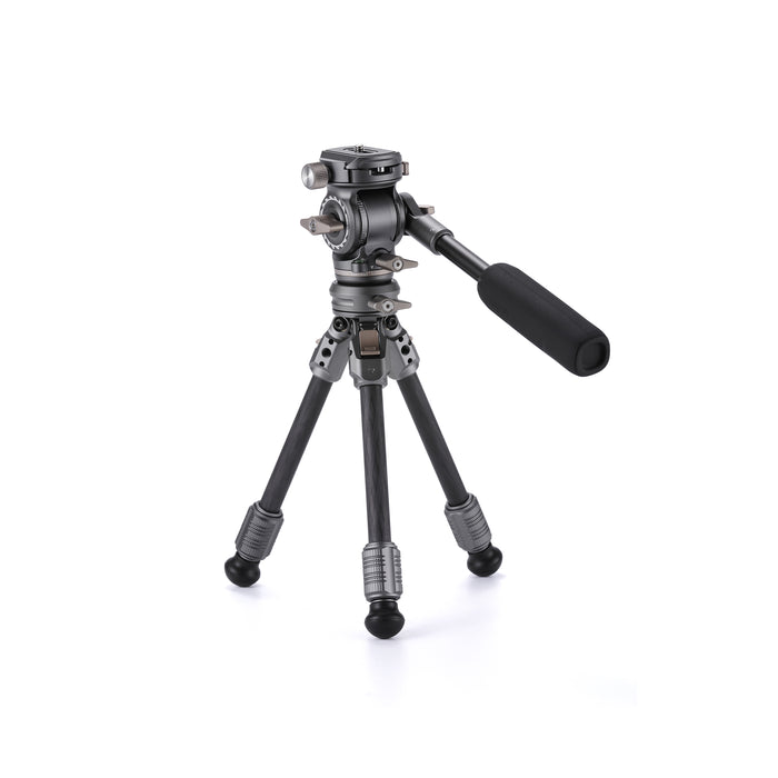 Tilta TT-VT03-FB-SG Tilta Tabletop Video Fluid Head with 1-Stage Carbon Fiber Tripod Legs (3KG) - Space Gray
