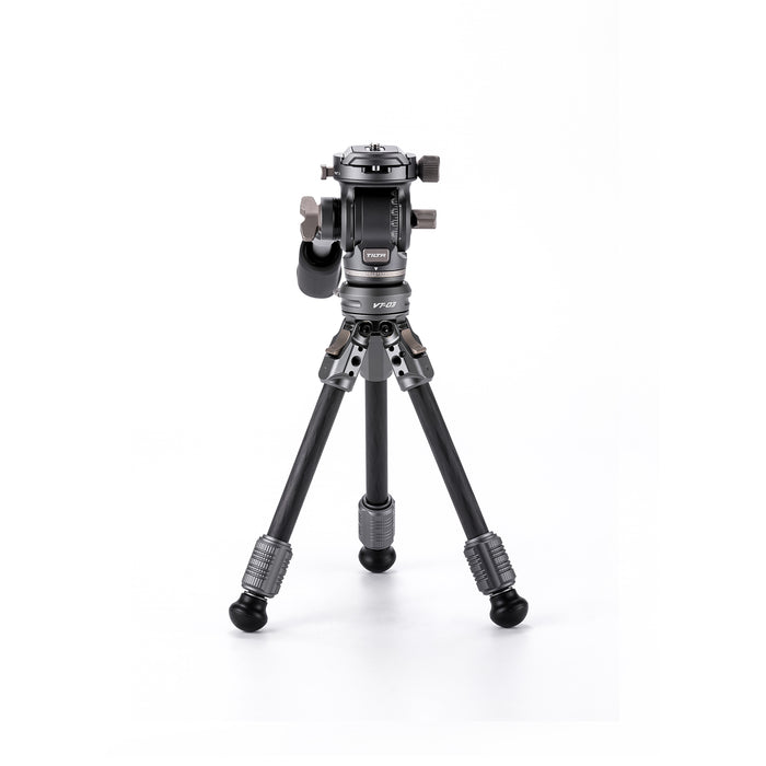 Tilta TT-VT03-FB-SG Tilta Tabletop Video Fluid Head with 1-Stage Carbon Fiber Tripod Legs (3KG) - Space Gray