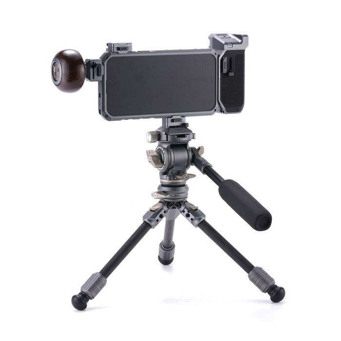 Tilta TT-VT03-FB-SG Tilta Tabletop Video Fluid Head with 1-Stage Carbon Fiber Tripod Legs (3KG) - Space Gray