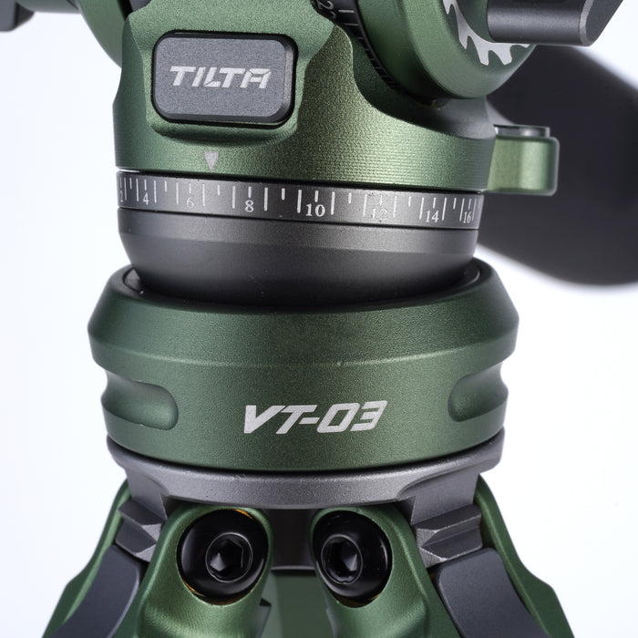 Tilta TT-VT03-FB-FG Tilta Tabletop Video Fluid Head with 1-Stage Carbon Fiber Tripod Legs (3KG) - Forest Green